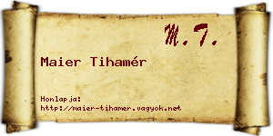 Maier Tihamér névjegykártya